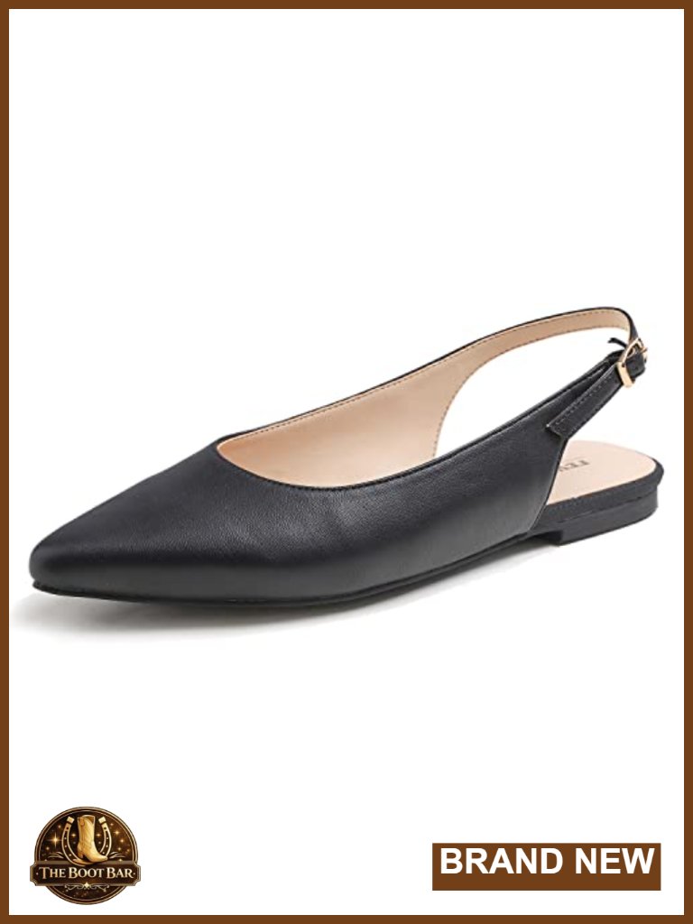 Pointed Toe Slingback Flat Mules With Buckle Strap Slide